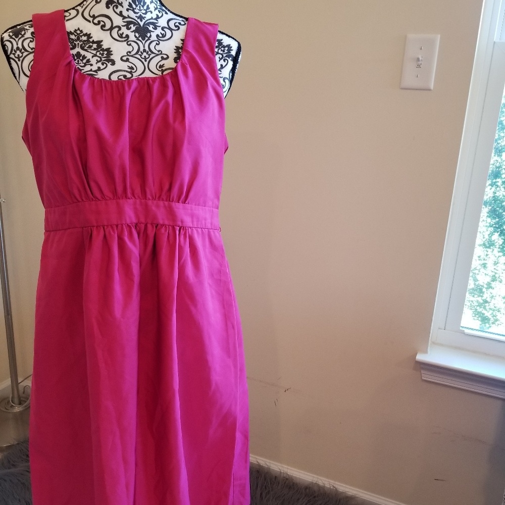 Motherhood Maternity Silk Majenta Pink Dress Mediu